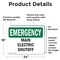 Signmission Main Electric Shutoff Emergency Sign, Vinyl Decal, 24in W x 18in L, 2PK OS-2PACK-EM-D-1824-L-10399 - alternate 6